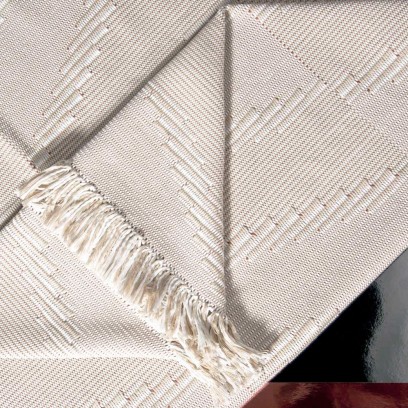 Handwoven Throw – White Stripes close up white cloth