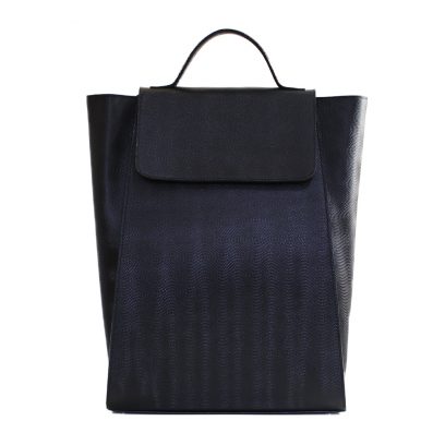 Backpack & Handbag— Lustrous Circular Leather Circular Bag White